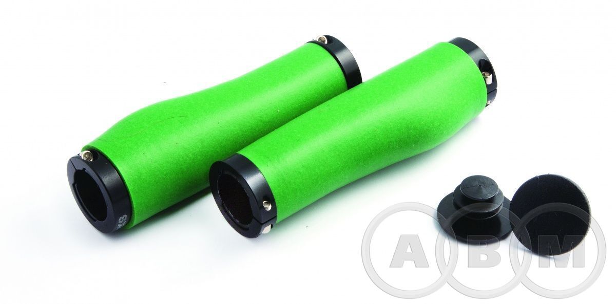 Ручки на руль силиконовые 130мм антискольз.CS-003 с 2 фиксат. зеленые CLARK'S  3-427 